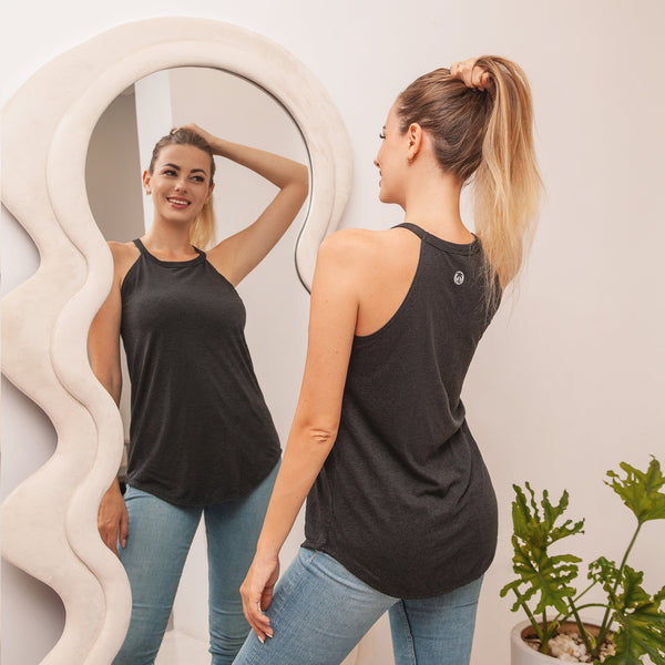 Rocker Tank - High Neck tank Black Casual Envy