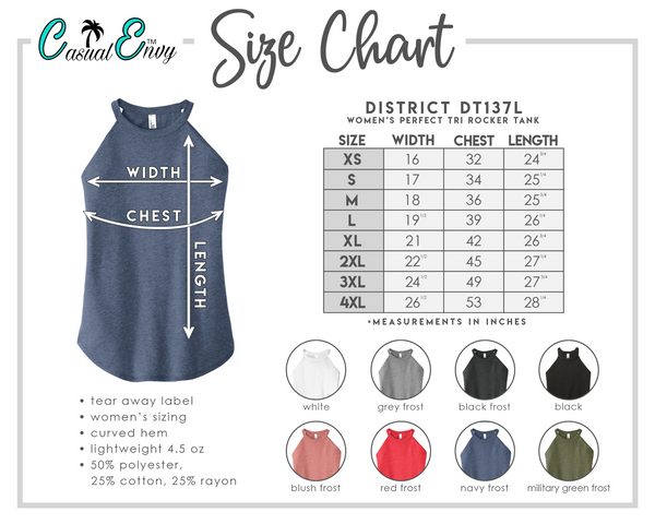 District Rocker Tank Size Chart