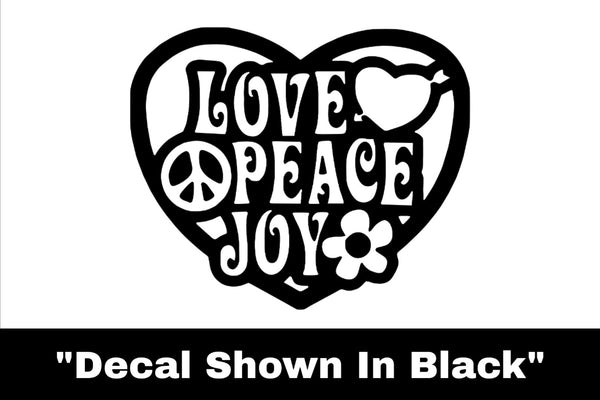 Love - Peace - Joy Sticker - Car Decal - Casual Envy Apparel