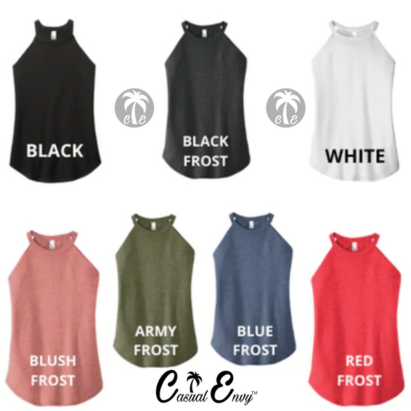 Rocker Tank Colors - High Neck Tank Top - Casual Envy Apparel