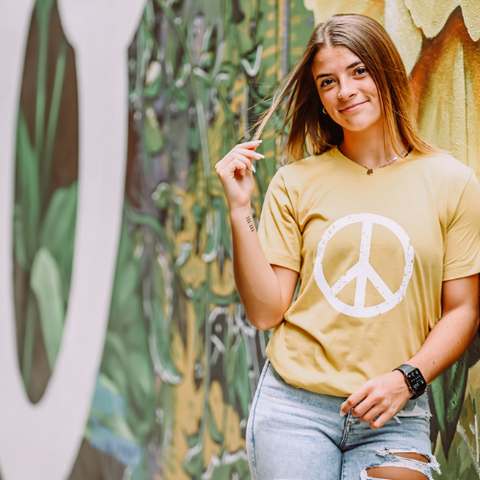 Distressed Peace Tee - Casual Envy Apparel 