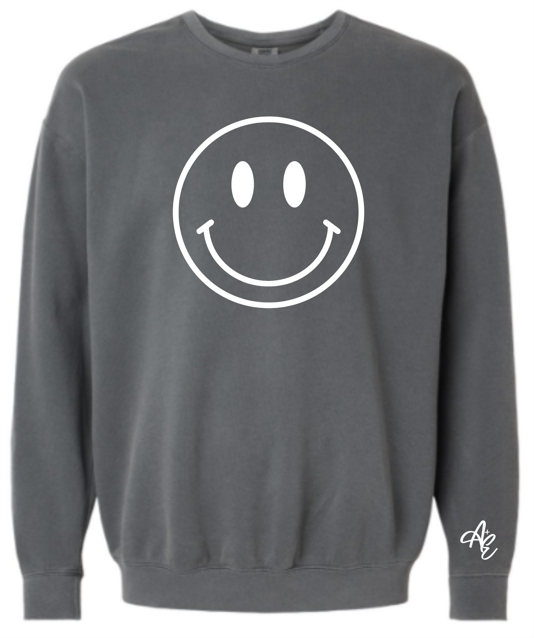 Giant Smiley Face Crewneck Sweatshirt - A+E - Casual Envy Apparel 