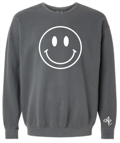 Giant Smiley Face Crewneck Sweatshirt - A+E - Casual Envy Apparel 
