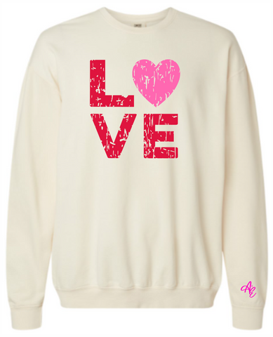 LOVE Crewneck Sweatshirt - A+E - Casual Envy Apparel 