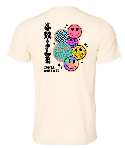 Smile You're Worth It Graphic Tee - Casual Envy Apparel 