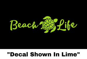 Beach Life Turtle Sticker - Car Decal - Casual Envy Apparel 