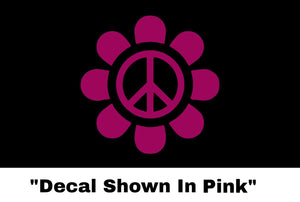 Peace Sign Flower Sticker - Car Decal - Casual Envy Apparel 