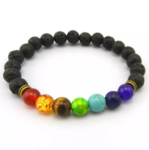 Lava Stone Chakra Bracelet (essential oil diffuser bracelet) - Casual Envy Apparel 